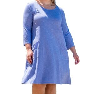 Fresh Produce Womens Scoop Neck Knee Length Dalia Dress Blue Purple Size 2X